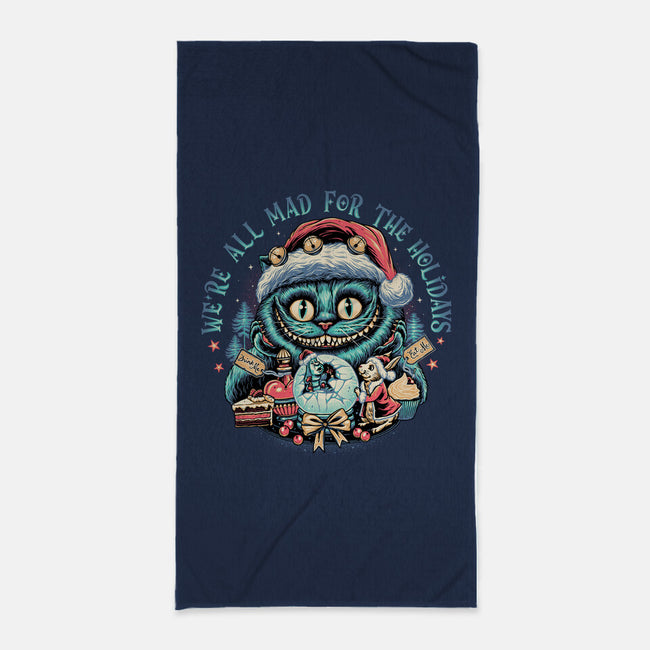 Christmas Cat-none beach towel-momma_gorilla