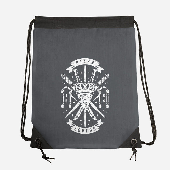 Turtle Pizza Lovers-none drawstring bag-Alundrart