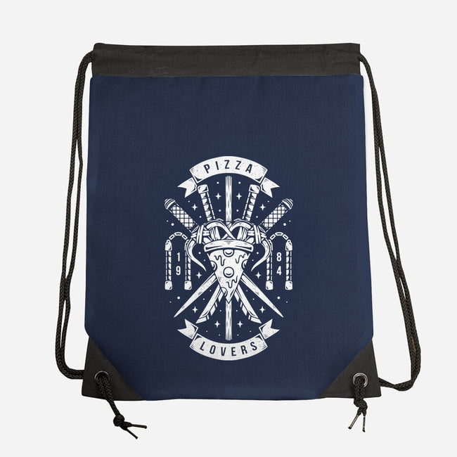 Turtle Pizza Lovers-none drawstring bag-Alundrart