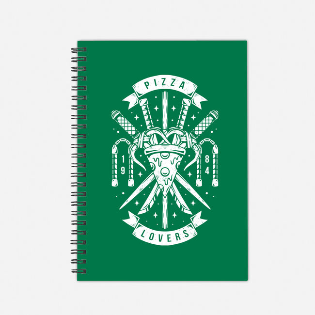 Turtle Pizza Lovers-none dot grid notebook-Alundrart