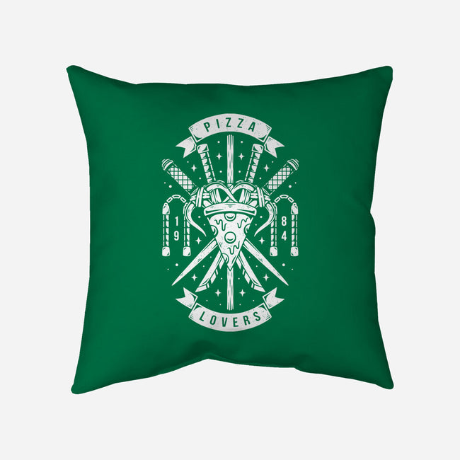 Turtle Pizza Lovers-none removable cover w insert throw pillow-Alundrart