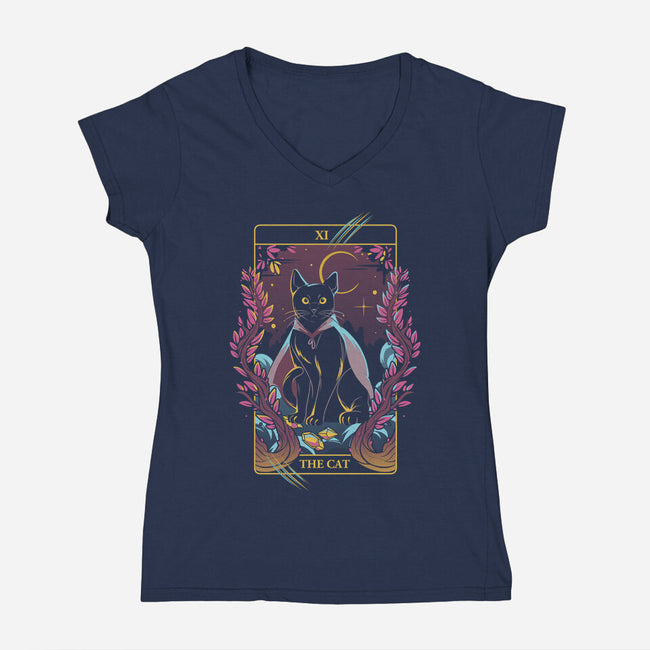 Tarot Cat-womens v-neck tee-yumie
