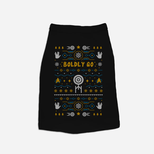 Boldly Into Christmas-dog basic pet tank-Logozaste