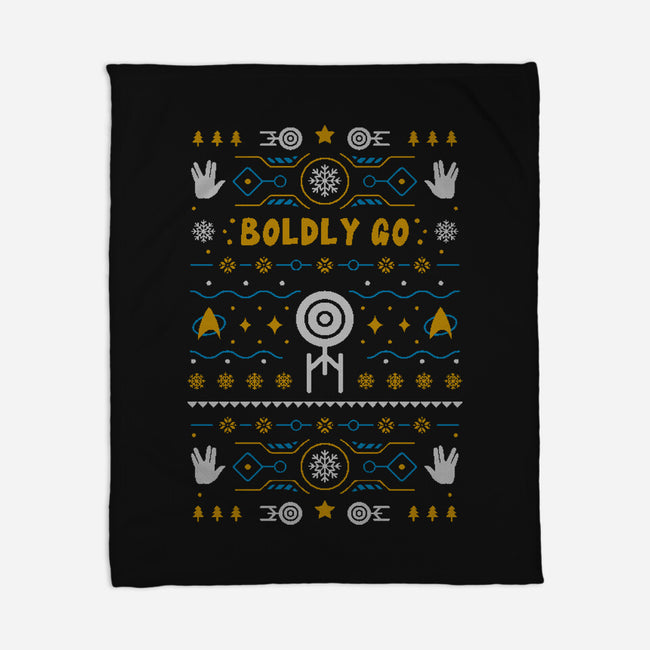 Boldly Into Christmas-none fleece blanket-Logozaste