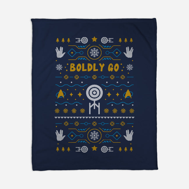 Boldly Into Christmas-none fleece blanket-Logozaste