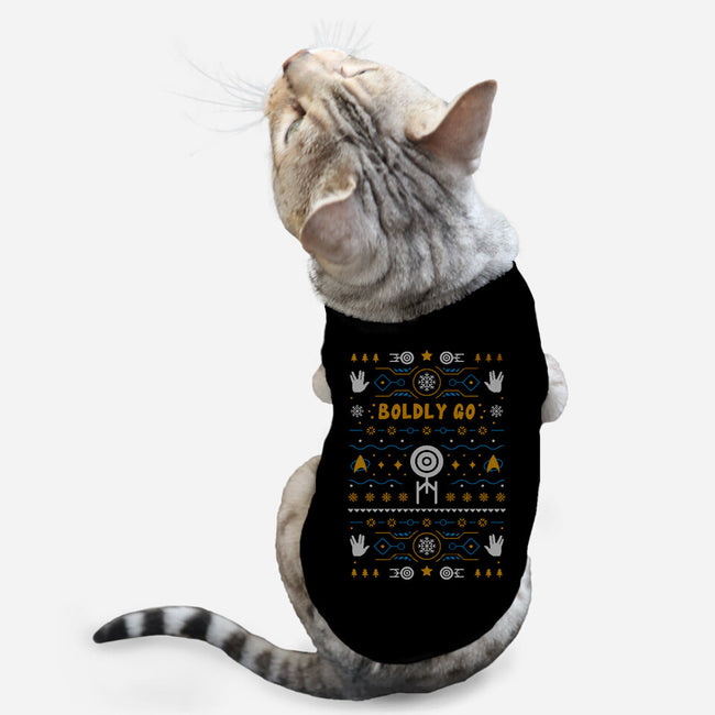 Boldly Into Christmas-cat basic pet tank-Logozaste