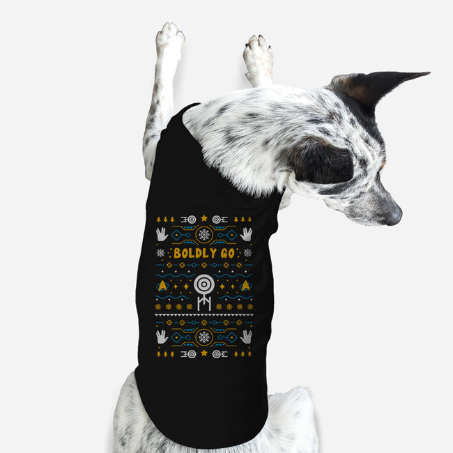 Boldly Into Christmas-dog basic pet tank-Logozaste
