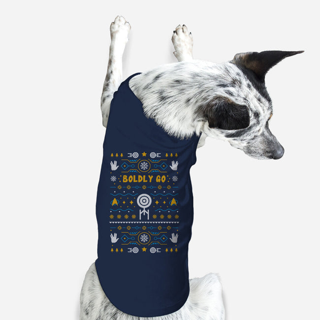 Boldly Into Christmas-dog basic pet tank-Logozaste