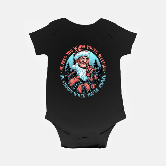 Nightmare Santa-baby basic onesie-momma_gorilla