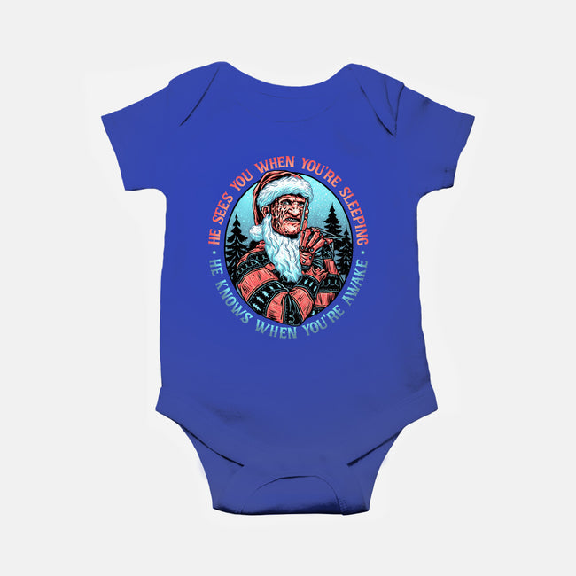 Nightmare Santa-baby basic onesie-momma_gorilla