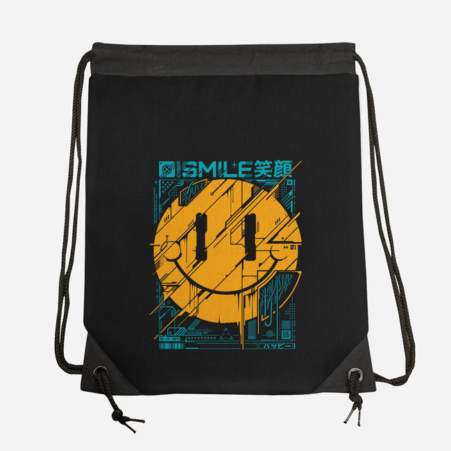 Cyber Smile-none drawstring bag-StudioM6