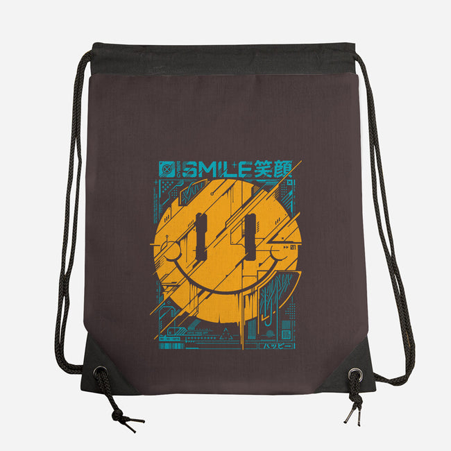 Cyber Smile-none drawstring bag-StudioM6