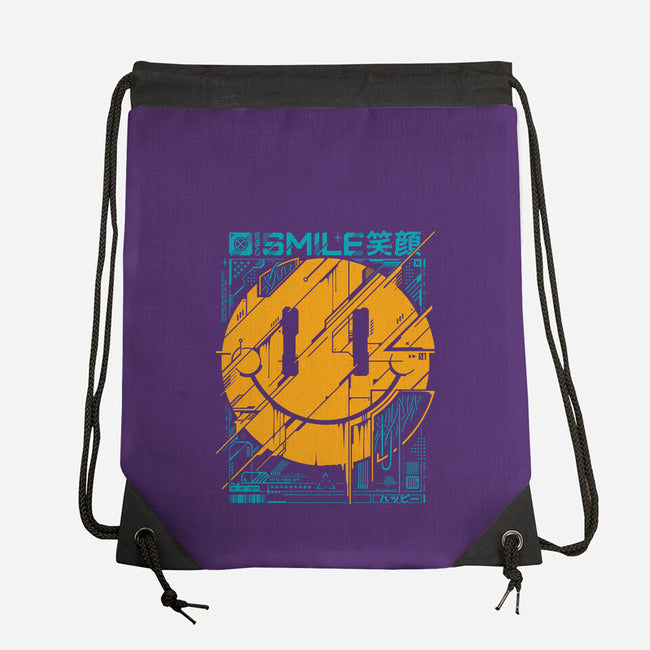 Cyber Smile-none drawstring bag-StudioM6