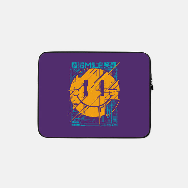 Cyber Smile-none zippered laptop sleeve-StudioM6