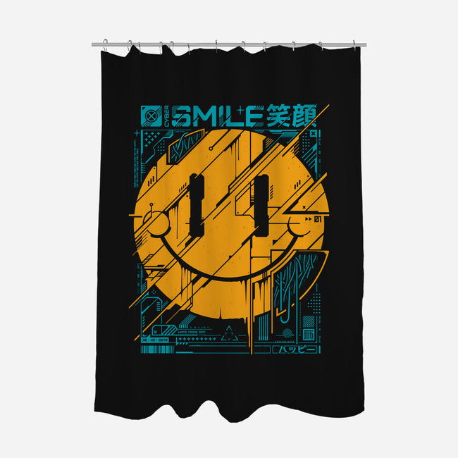 Cyber Smile-none polyester shower curtain-StudioM6
