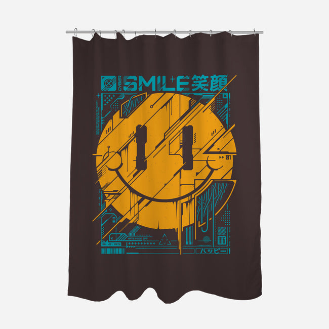 Cyber Smile-none polyester shower curtain-StudioM6