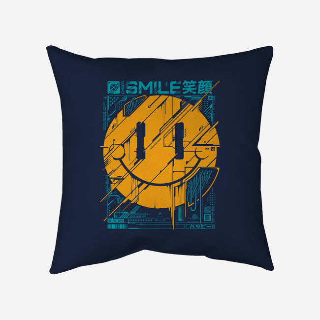 Cyber Smile-none removable cover throw pillow-StudioM6
