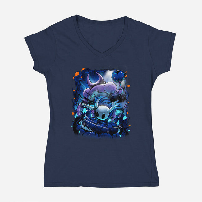 The Knight Of Hallownest-womens v-neck tee-Bruno Mota