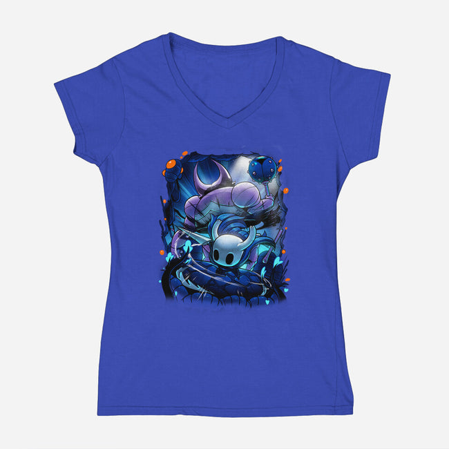 The Knight Of Hallownest-womens v-neck tee-Bruno Mota