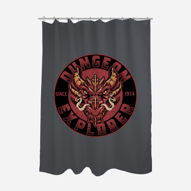 Dungeon Explorer-none polyester shower curtain-The Inked Smith