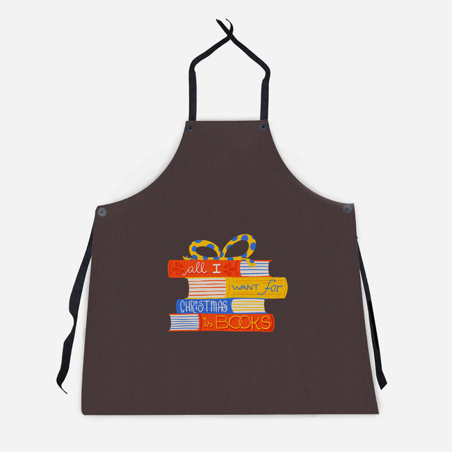 All I Want For Christmas Is Books-unisex kitchen apron-zawitees