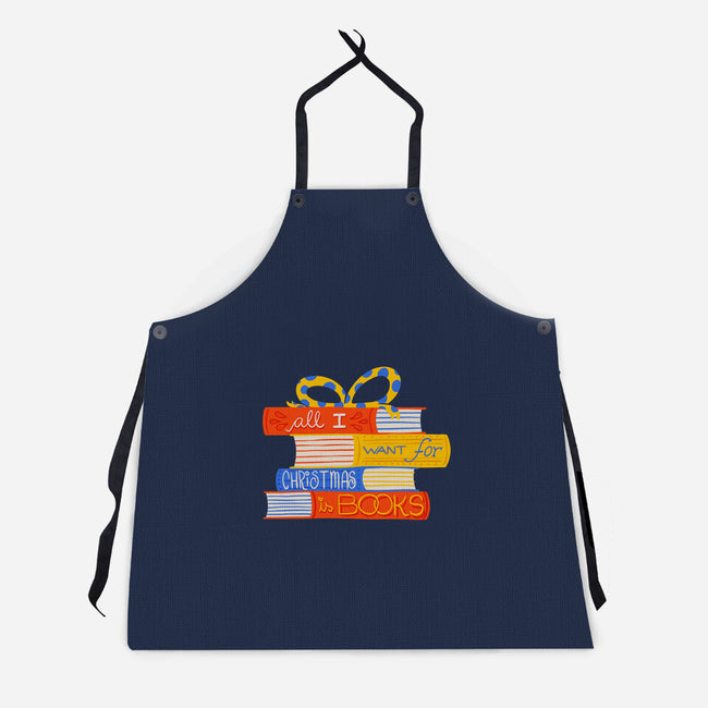 All I Want For Christmas Is Books-unisex kitchen apron-zawitees
