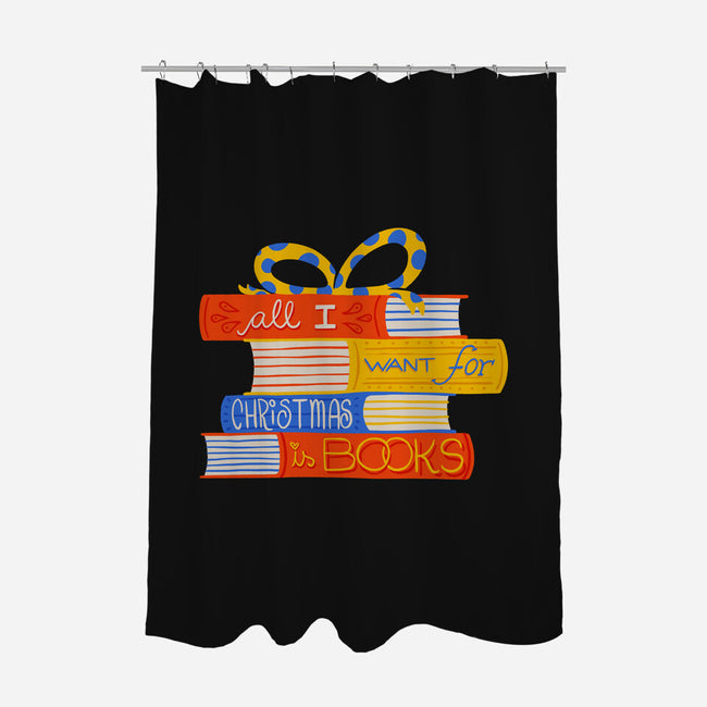 All I Want For Christmas Is Books-none polyester shower curtain-zawitees