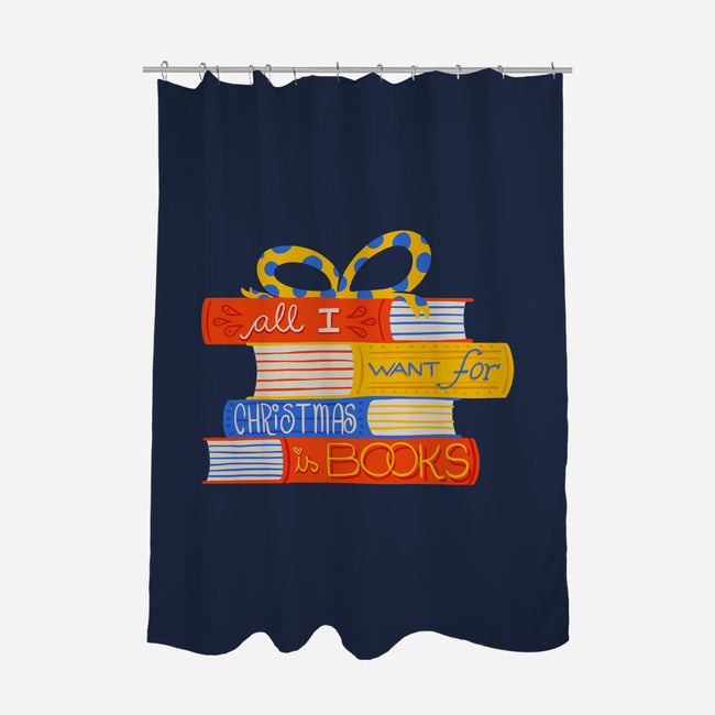 All I Want For Christmas Is Books-none polyester shower curtain-zawitees