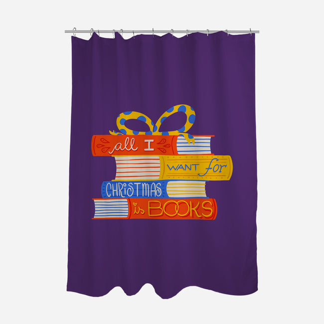 All I Want For Christmas Is Books-none polyester shower curtain-zawitees