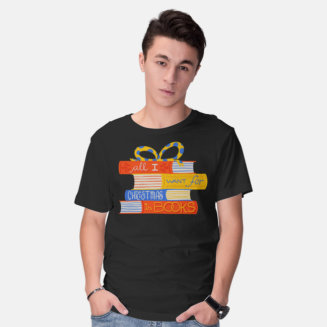 All I Want For Christmas Is Books-mens basic tee-zawitees