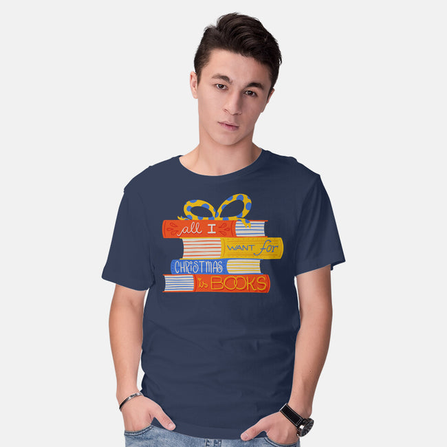 All I Want For Christmas Is Books-mens basic tee-zawitees