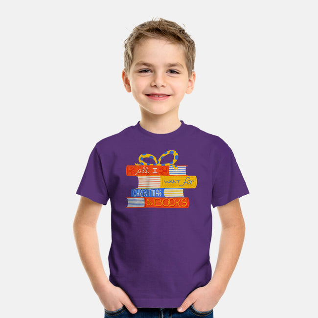 All I Want For Christmas Is Books-youth basic tee-zawitees
