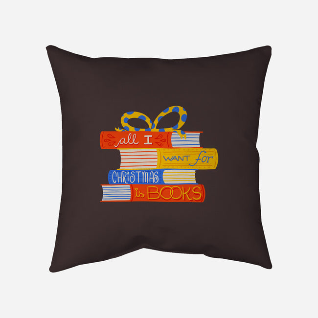 All I Want For Christmas Is Books-none removable cover w insert throw pillow-zawitees
