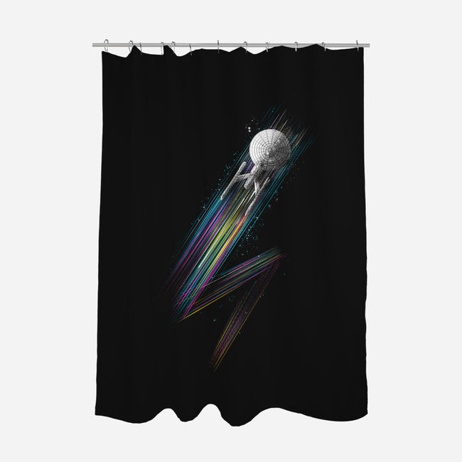 Warp Speeds-none polyester shower curtain-kharmazero