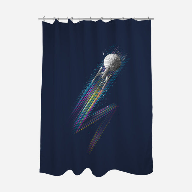 Warp Speeds-none polyester shower curtain-kharmazero