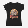 Golden Holidays-womens v-neck tee-momma_gorilla