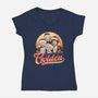 Golden Holidays-womens v-neck tee-momma_gorilla