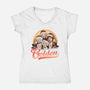 Golden Holidays-womens v-neck tee-momma_gorilla