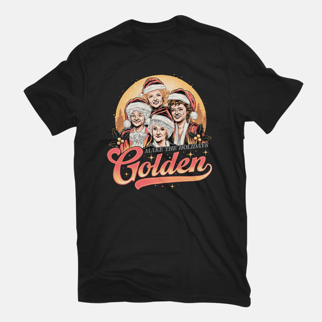 Golden Holidays-womens basic tee-momma_gorilla