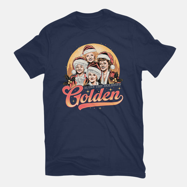 Golden Holidays-womens basic tee-momma_gorilla