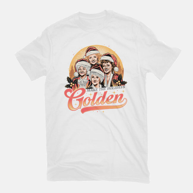 Golden Holidays-womens basic tee-momma_gorilla