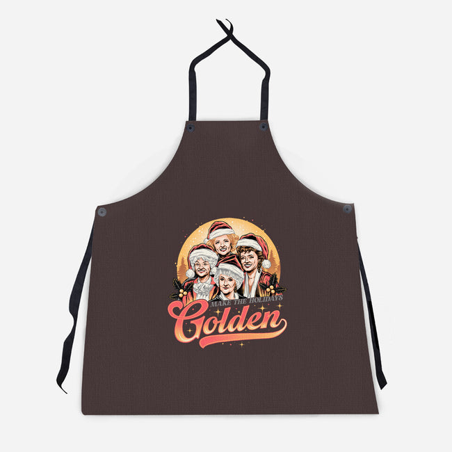 Golden Holidays-unisex kitchen apron-momma_gorilla