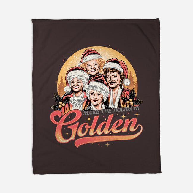 Golden Holidays-none fleece blanket-momma_gorilla
