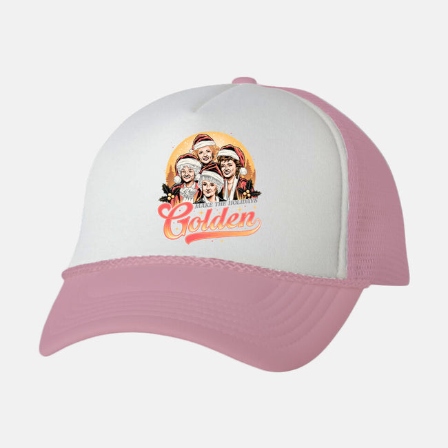 Golden Holidays-unisex trucker hat-momma_gorilla