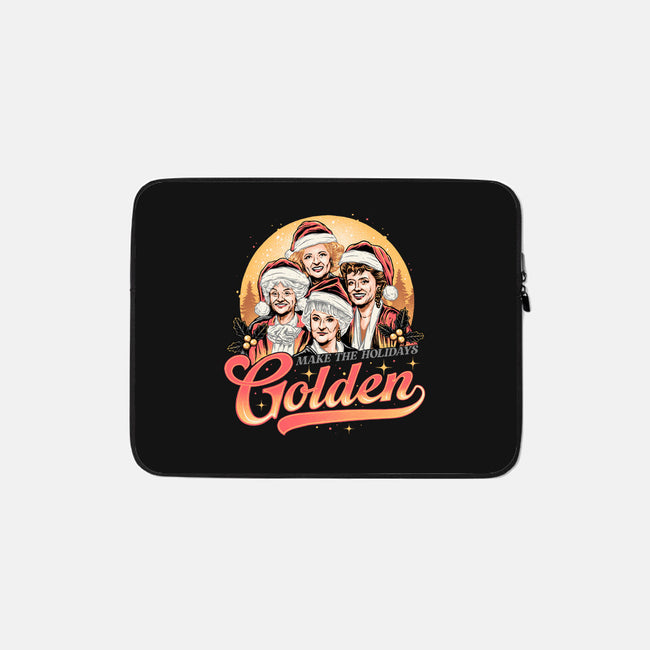 Golden Holidays-none zippered laptop sleeve-momma_gorilla