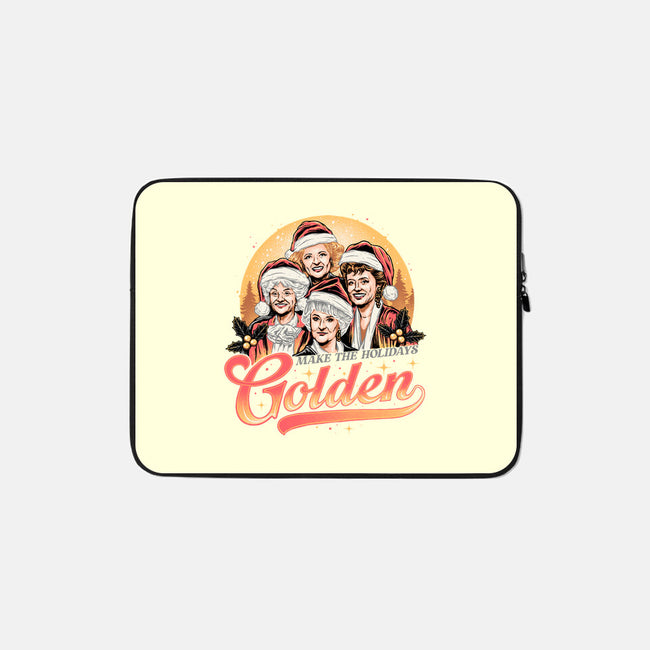 Golden Holidays-none zippered laptop sleeve-momma_gorilla