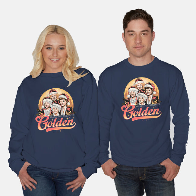 Golden Holidays-unisex crew neck sweatshirt-momma_gorilla