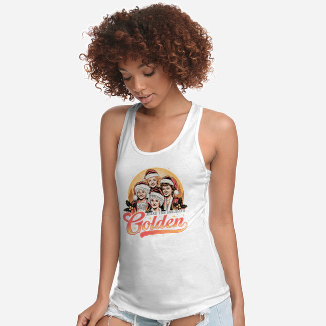 Golden Holidays-womens racerback tank-momma_gorilla