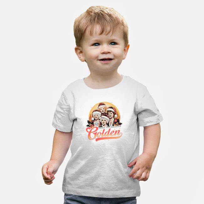 Golden Holidays-baby basic tee-momma_gorilla