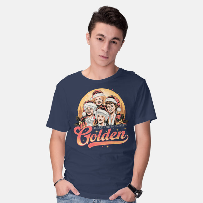 Golden Holidays-mens basic tee-momma_gorilla